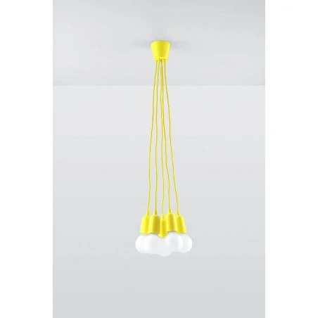 Oswietlenie-sufitowe - sl.0580 żółta lampa wisząca zwis 5xe27 diego 5 sollux 