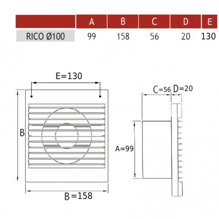 Wentylatory-z-wylacznikiem-czasowym - wentylator łazienkowy osiowy biały z wyłącznikiem czasowym 007-4203 rico 100wc dospel 