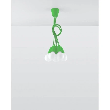 Oswietlenie-sufitowe - zielona  oprawa wisząca sufitowa na 5 żarówek e27 diego 5 sl.0583 sollux 