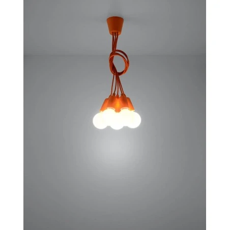 Oswietlenie-sufitowe - lampa wisząca diego 5 zwis pomarańczowy 5xe27 sl.0586 sollux 