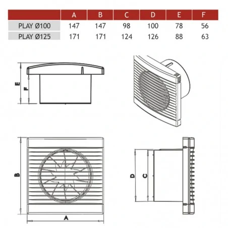 Wentylatory-standardowe - wentylator wyciągowy biały play classic 125s 007-3603 dospel 