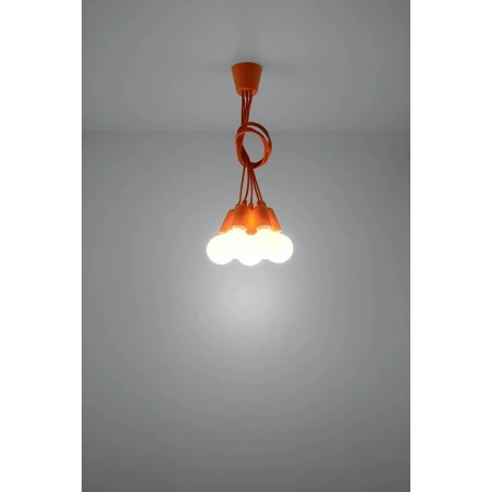 Oswietlenie-sufitowe - lampa wisząca diego 5 zwis pomarańczowy 5xe27 sl.0586 sollux 