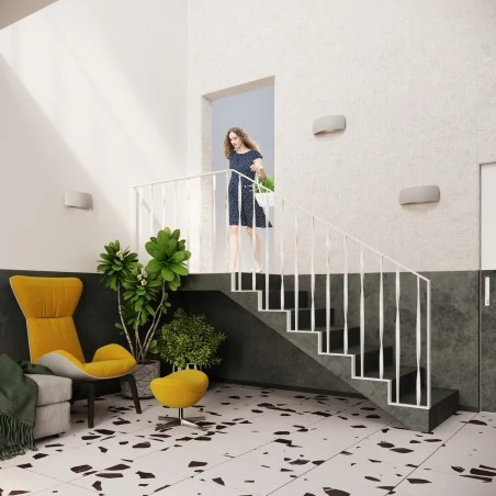 Kinkiety - szary kinkiet ceramiczny pontius sl.0875 sollux lighting 