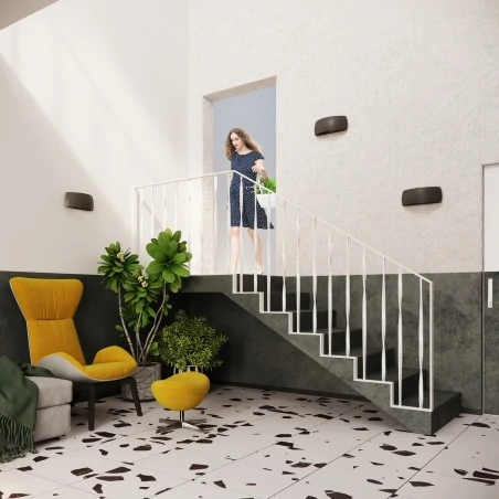 Kinkiety - czarny kinkiet ceramiczny pontius sl.0876 sollux lighting 