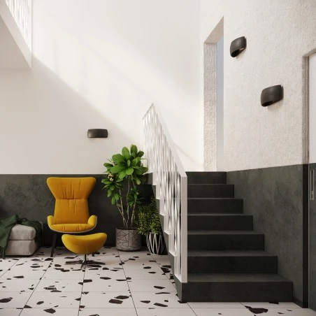 Kinkiety - czarny kinkiet ceramiczny pontius sl.0876 sollux lighting 