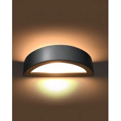 Kinkiety - szary ceramiczny kinkiet atena sl.0873 sollux lighting 