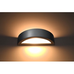 Kinkiety - szary ceramiczny kinkiet atena sl.0873 sollux lighting 