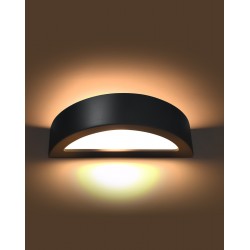 Kinkiety - czarny ceramiczny kinkiet atena sl.0874 sollux lighting 