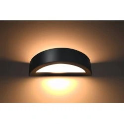 Kinkiety - czarny ceramiczny kinkiet atena sl.0874 sollux lighting 