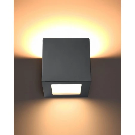 Kinkiety - ceramiczny szary kinkiet leo sl.0871 sollux lighting 