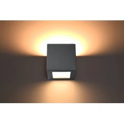 Kinkiety - ceramiczny szary kinkiet leo sl.0871 sollux lighting 
