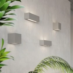 Kinkiety - ceramiczny szary kinkiet leo sl.0871 sollux lighting 