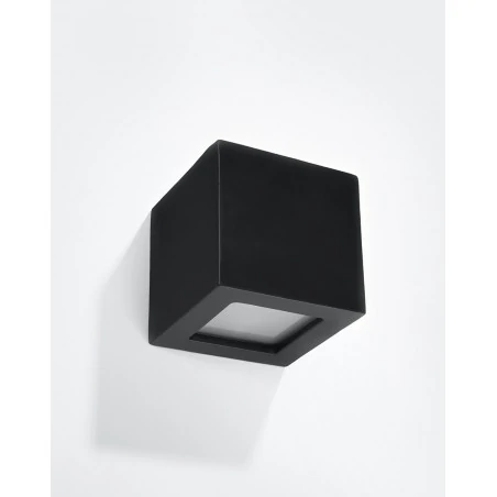 Kinkiety - ceramiczny czarny kinkiet leo sl.0872 sollux lighting 