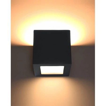 Kinkiety - ceramiczny czarny kinkiet leo sl.0872 sollux lighting 