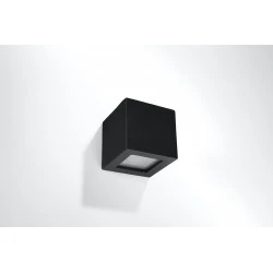 Kinkiety - ceramiczny czarny kinkiet leo sl.0872 sollux lighting 