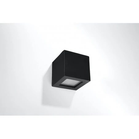 Kinkiety - ceramiczny czarny kinkiet leo sl.0872 sollux lighting 