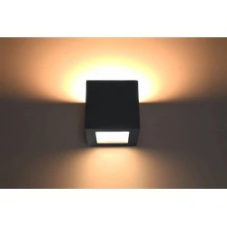 Kinkiety - ceramiczny czarny kinkiet leo sl.0872 sollux lighting 