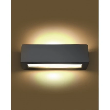 Kinkiety - szary ceramiczny kinkiet vega sl.0877 sollux lighting 