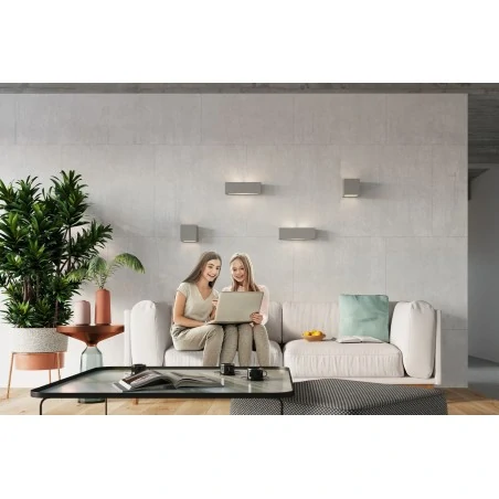 Kinkiety - szary ceramiczny kinkiet vega sl.0877 sollux lighting 