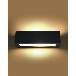 Kinkiety - czarny ceramiczny kinkiet vega sl.0878 sollux lighting 