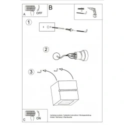 Kinkiety - ceramiczny kinkiet leo line sl.0230 sollux lighting 