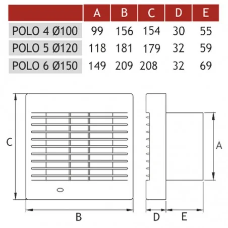Wentylatory-standardowe - wentylator osiowy z wyłącznikiem sznurkowym  fi 100 007-0056 polo 4  dospel 