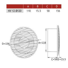 Wentylatory-sufitowe - wentylator sufitowy biały fi 120 mm 007-0439 nv12 dospel 