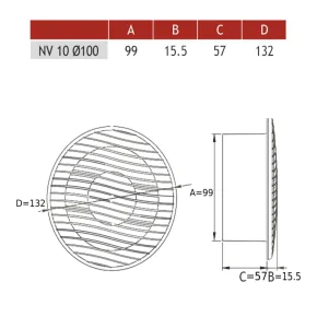 Wentylatory-sufitowe - wentylator sufitowy biały fi 100 mm nv10 dospel 