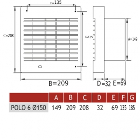 Wentylatory-standardowe - 007-0241 wentylator łazienkowy  fi 150 s polo 6 dospel 