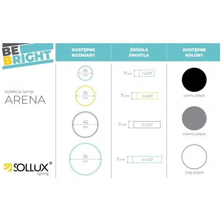 Oswietlenie-sufitowe - szary plafon 2xe27 arena 35 sl.0122 sollux lighting 