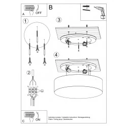 Oswietlenie-sufitowe - czarny plafon 3xe27 arena 45 sl.0124 sollux lighting 