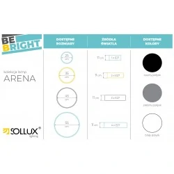 Oswietlenie-sufitowe - czarny plafon 3xe27 arena 45 sl.0124 sollux lighting 