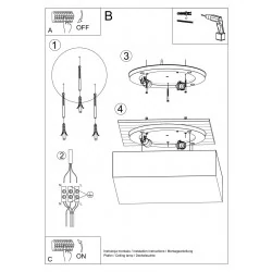 Oswietlenie-sufitowe - czarny plafon 2xe27 horus 35 sl.0136 sollux lighting 