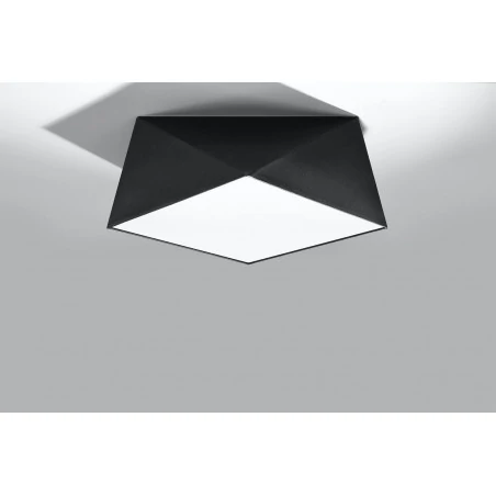 Oswietlenie-sufitowe - czarny plafon 2xe27 hexa 35 sl.0690 sollux lighting 