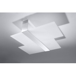 Oswietlenie-sufitowe - biały plafon massimo chrom sl.0188 sollux lighting 