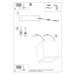 Kinkiety - betonowy kinkiet leo sl.0991 sollux lighting 