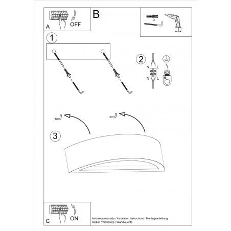 Kinkiety - betonowy kinkiet atena sl.0994 sollux lighting 