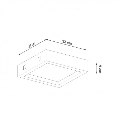 Plafony - sl.0995 riza plafon led 18w 3000k 1600lm w betonowej obudowie sollux 