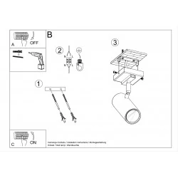 Plafony - sl.0995 riza plafon led 18w 3000k 1600lm w betonowej obudowie sollux 