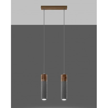 Oswietlenie-sufitowe - szara lampa wisząca 2xgu10 zane sl.0966 sollux lighting 