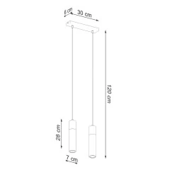 Oswietlenie-sufitowe - szara lampa wisząca 2xgu10 zane sl.0966 sollux lighting 