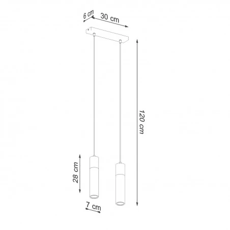 Oswietlenie-sufitowe - szara lampa wisząca 2xgu10 zane sl.0966 sollux lighting 