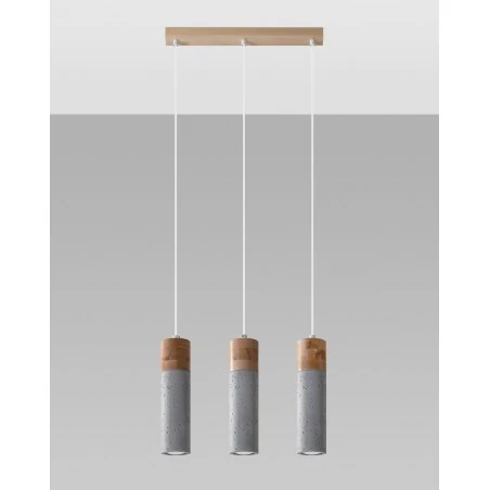 Oswietlenie-sufitowe - szara lampa wisząca 3xgu10 zane sl.0967 sollux lighting 