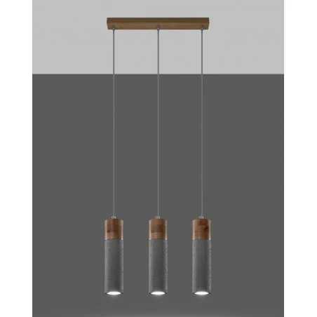 Oswietlenie-sufitowe - szara lampa wisząca 3xgu10 zane sl.0967 sollux lighting 