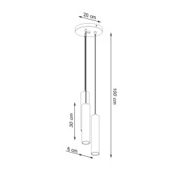 Oswietlenie-sufitowe - drewniana wisząca lampa 3xgu10 lino 3p sl.1012 sollux lighting 