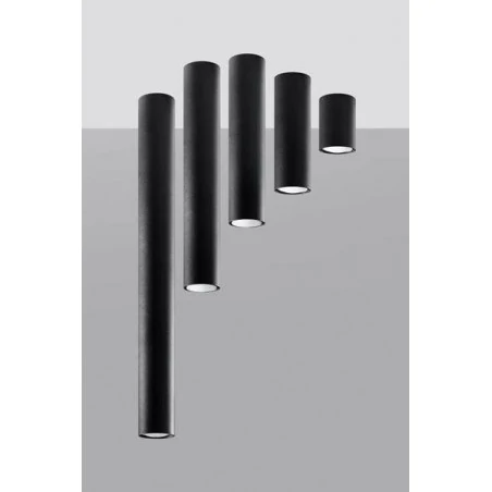 Oswietlenie-sufitowe - tuba sufitowa długa 20cm gu10 czarna polska lagos sl.1001 sollux 