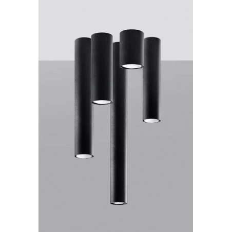 Oswietlenie-sufitowe - tuba sufitowa długa 20cm gu10 czarna polska lagos sl.1001 sollux 