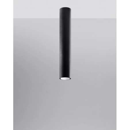 Oswietlenie-sufitowe - oprawa downlight tuba długa czarna gu10 lagos 40cm sl.1002 sollux 