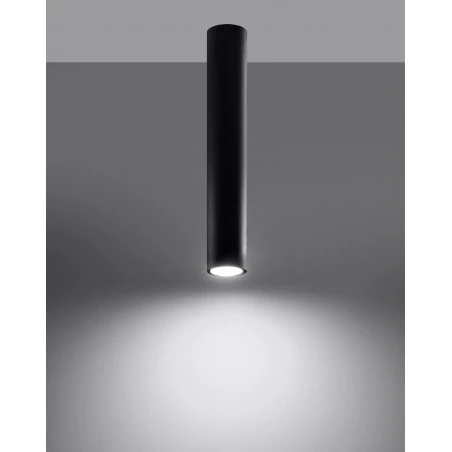 Oswietlenie-sufitowe - oprawa downlight tuba długa czarna gu10 lagos 40cm sl.1002 sollux 
