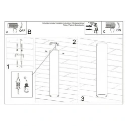 Oswietlenie-sufitowe - oprawa downlight tuba długa czarna gu10 lagos 40cm sl.1002 sollux 